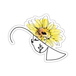 Floral Face Line Art Die Cut Stickers | Aesthetic Laptop Decals for Nature Lovers, Gift for Friends, Journal Decoration, Art Stickers