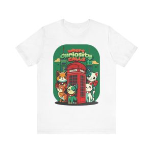 Whimsical Cat Adventure Tee, Cute Animal Shirt, Purrfect Gift, Fun Graphic Shirt, Casual Wear, Cat Lover Gift