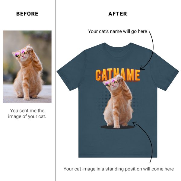custom cat shirt personalized cat shirt custom cat t shirt personalized cat t shirts trending custom cat shirt Customizable Cat Photo Shirt Custom Pet Portrait Shirt